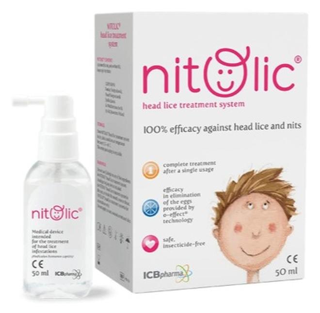 Nitolic Lotion 50ml Spray Lotion Head Lice with Removal Comb